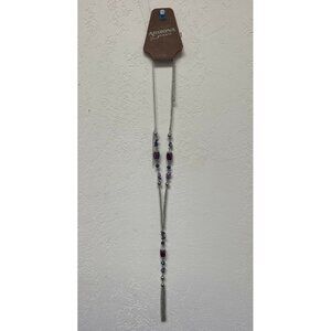 Arizona Jean Co 24" Silver Tone Purple Stone Chain Necklace